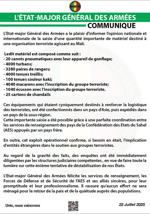  COMMUNIQUE