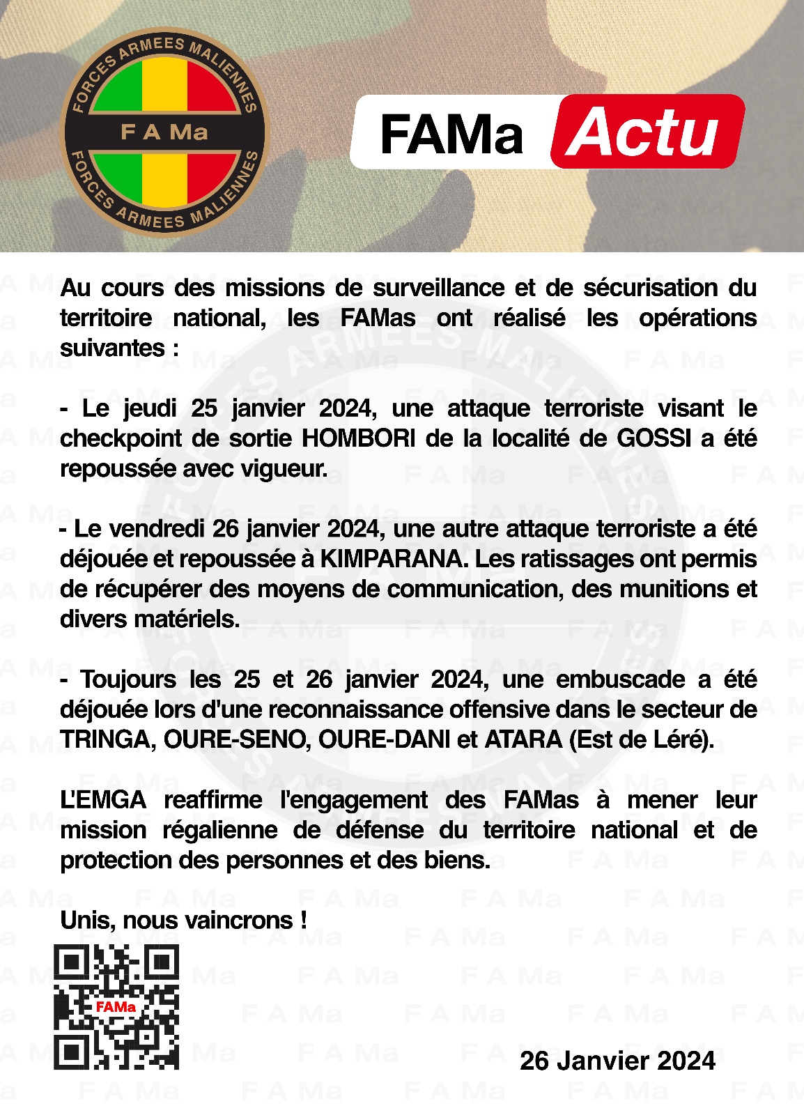 Unis, nous vaincrons !